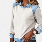 Long Sleeve Knit Top Slim Fit Round Neck Minimalist