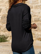 Half Zip Jumper Ribbed Knit Funnel Neck Long Sleeve