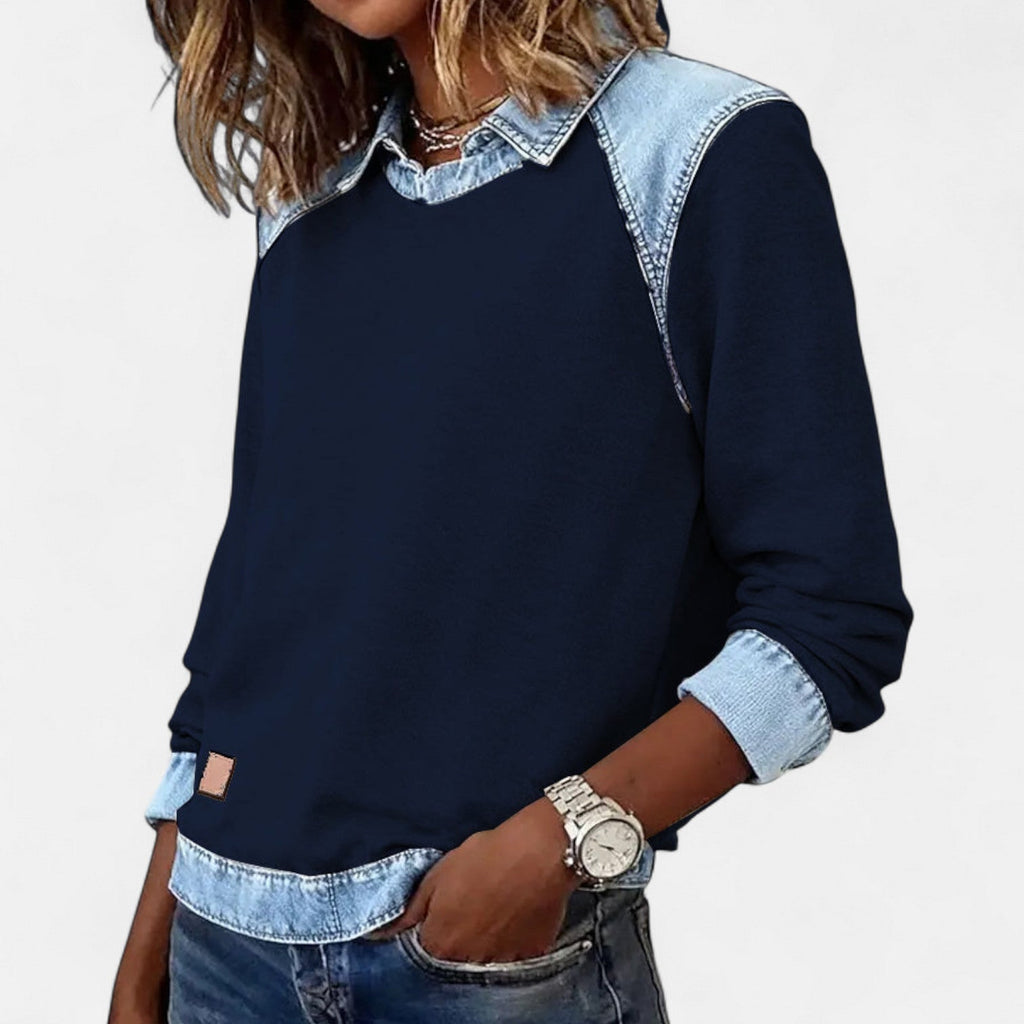 Long Sleeve Knit Top Slim Fit Round Neck Minimalist