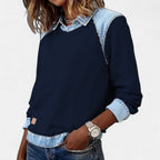 Long Sleeve Knit Top Slim Fit Round Neck Minimalist