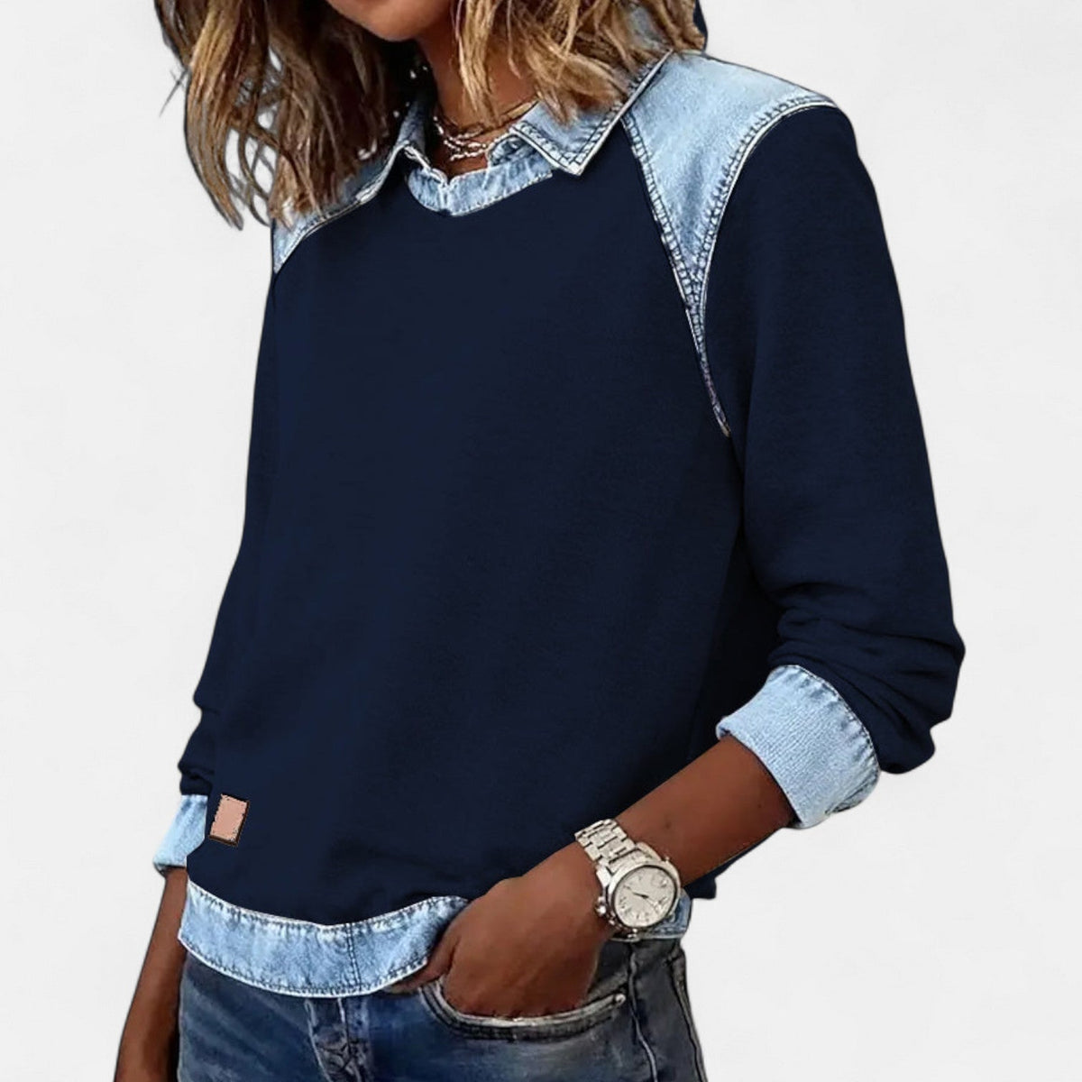 Long Sleeve Knit Top Slim Fit Round Neck Minimalist