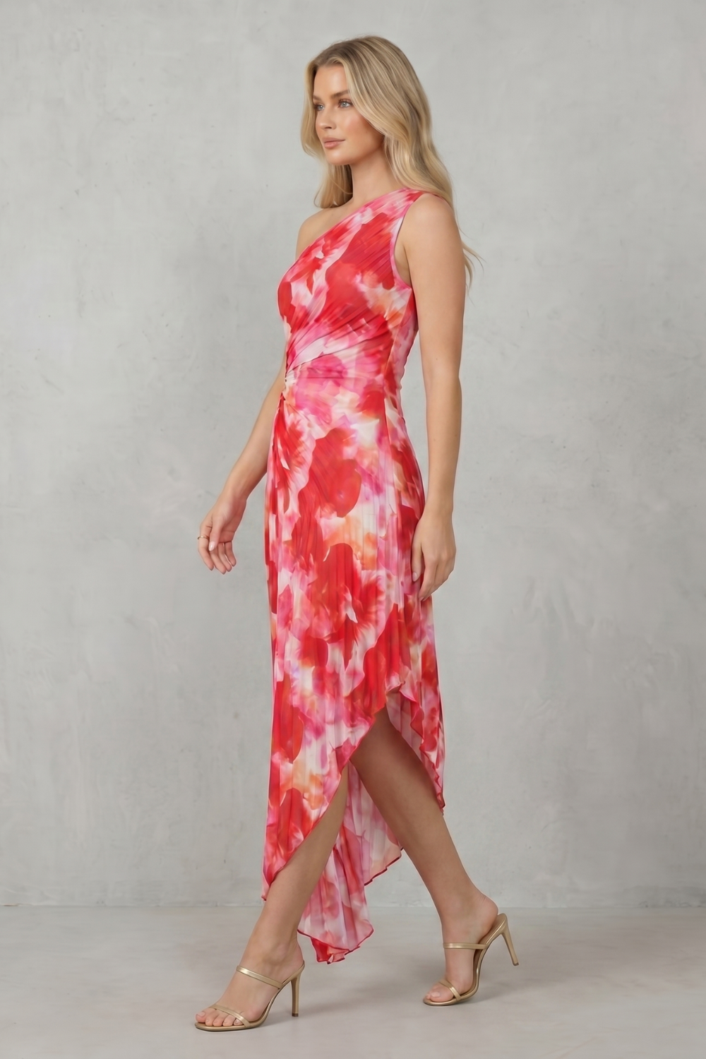 Floral One Shoulder Women’s One-Shoulder Printed Maxi Dress