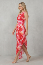 Floral One Shoulder Women’s One-Shoulder Printed Maxi Dress
