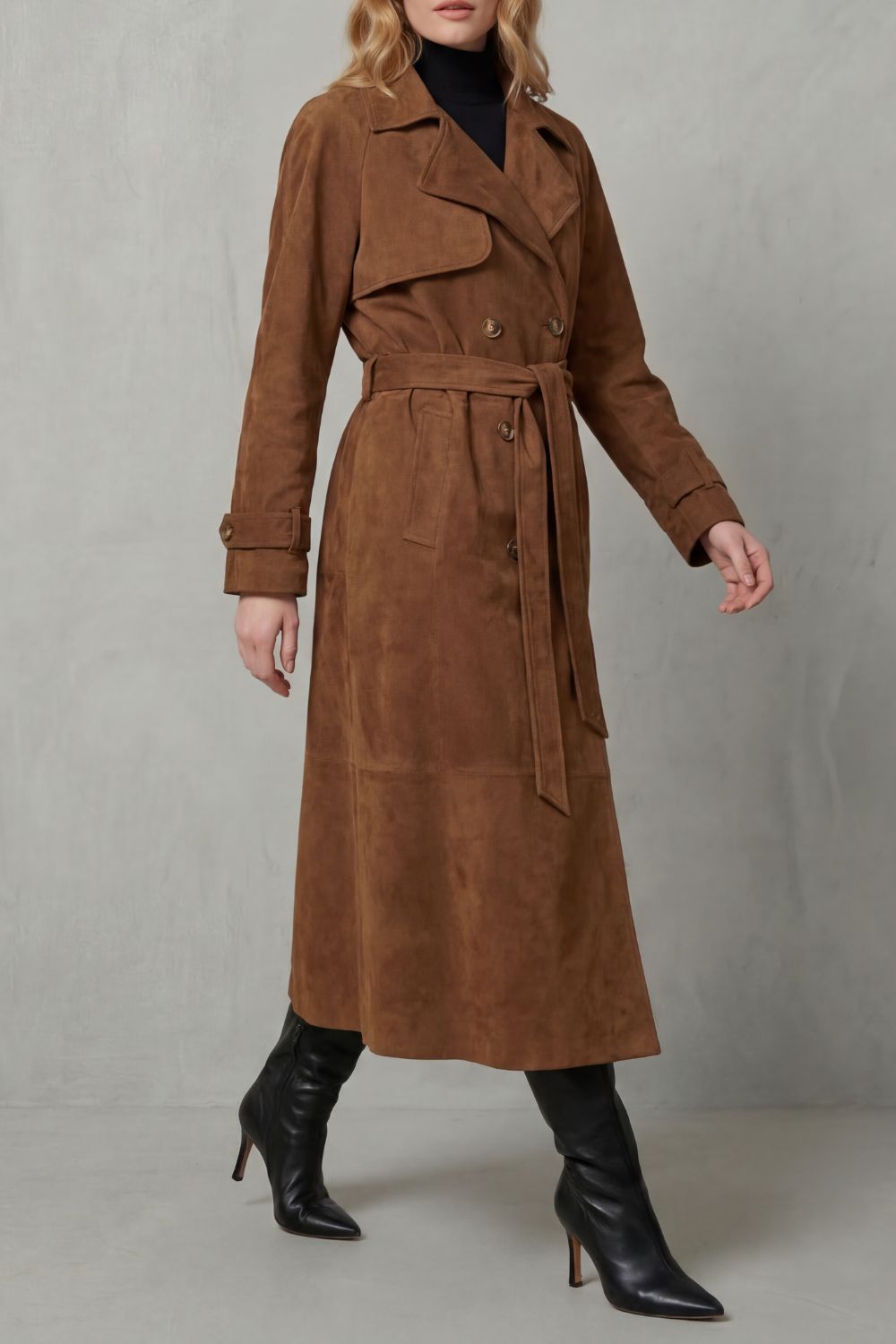 Suede Trench Coat