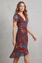 V Neck Midi Dress