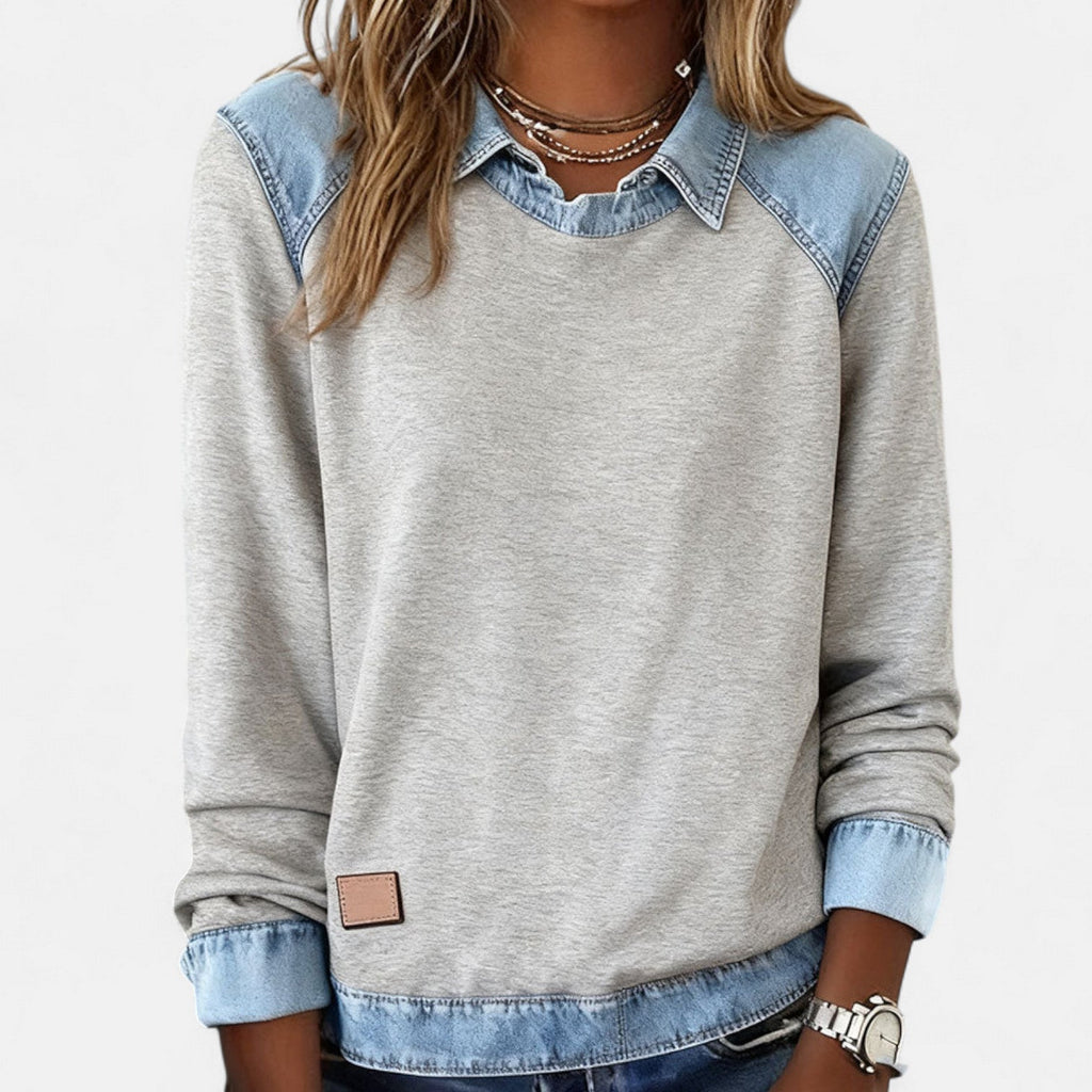 Long Sleeve Knit Top Slim Fit Round Neck Minimalist