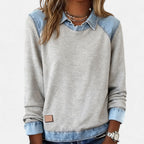 Long Sleeve Knit Top Slim Fit Round Neck Minimalist