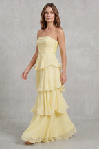 Ruffle Strapless Tiered Maxi Dress