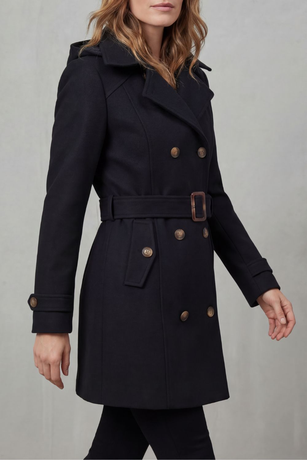 Tailored Hooded Trench Coat