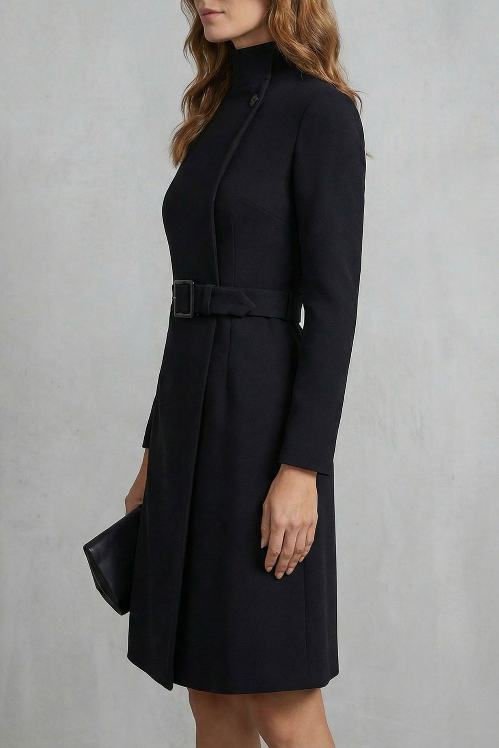 Long Sleeve Belted A-Line Midi Dress
