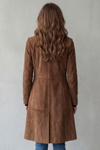 Suede Pockets Longline Coat