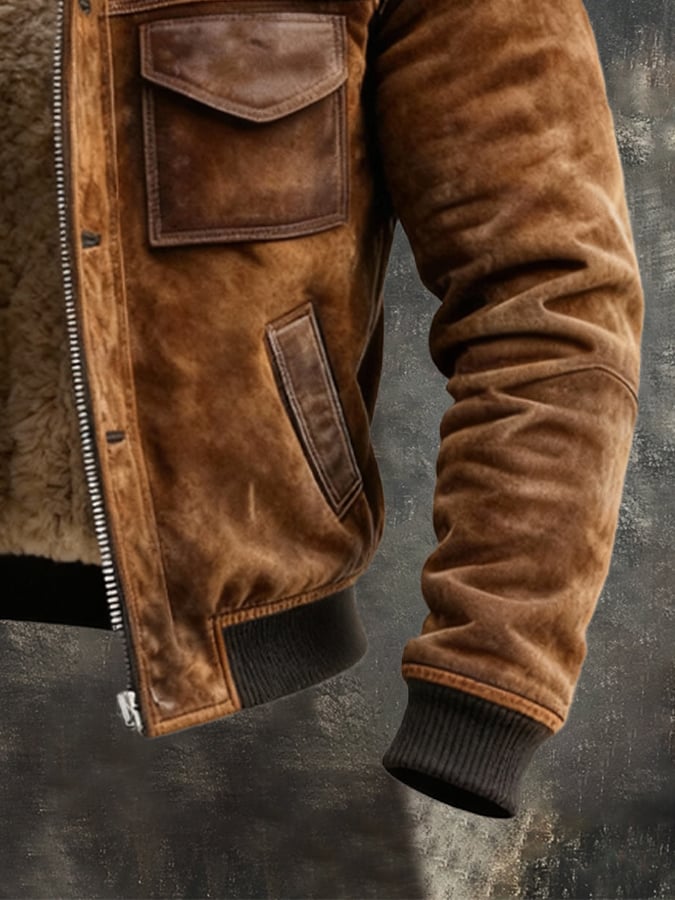 Men's Sherpa Jacket Lined Warm Rugged Casual Winter