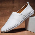 Mens Leather Loafers Pebbled Grain Slip On