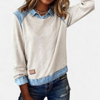 Long Sleeve Knit Top Slim Fit Round Neck Minimalist