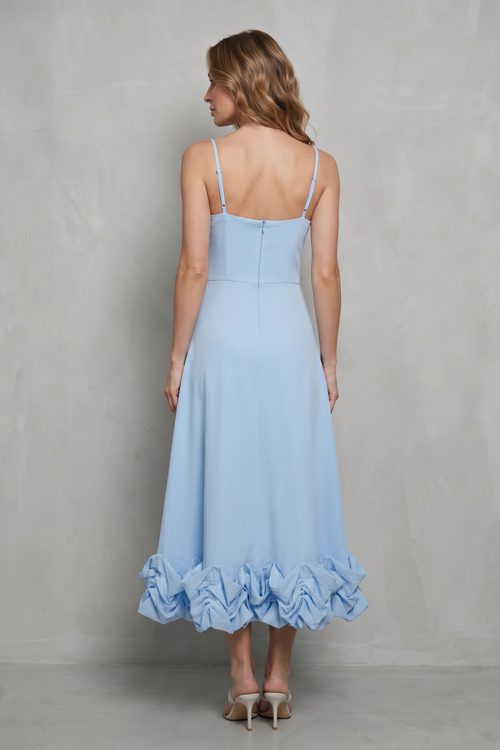 Ruffle Sleeveless Midi Dress