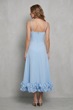 Ruffle Sleeveless Midi Dress