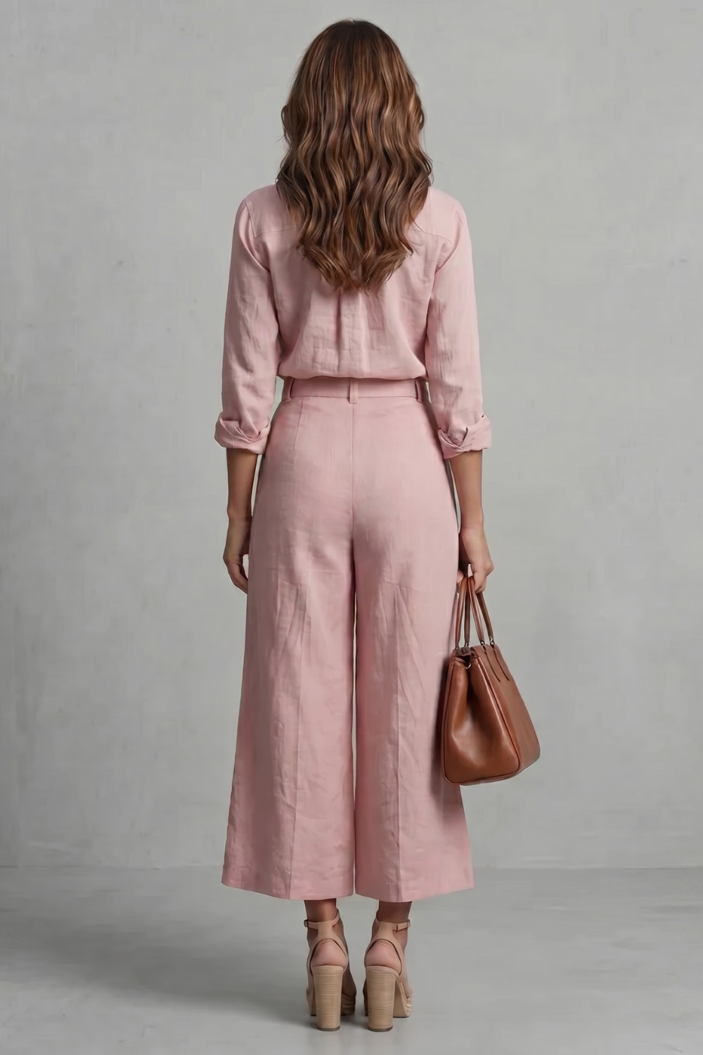 Linen High Waist Wide-Leg Co-Ord Set
