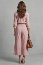 Linen High Waist Wide-Leg Co-Ord Set