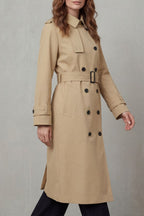 Knee Length Double-Breasted Trench Coat