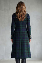 Stand Collar Tailored Wool Blend Coat