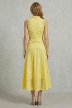 High Neck Sleeveless Elegant Midi Dress
