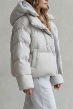 Oversized Zip Cropped Puffer Jacket