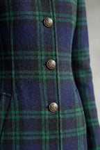 Stand Collar Tailored Wool Blend Coat