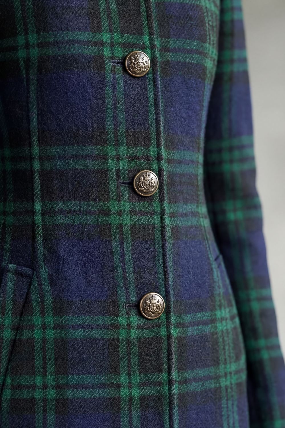 Stand Collar Tailored Wool Blend Coat