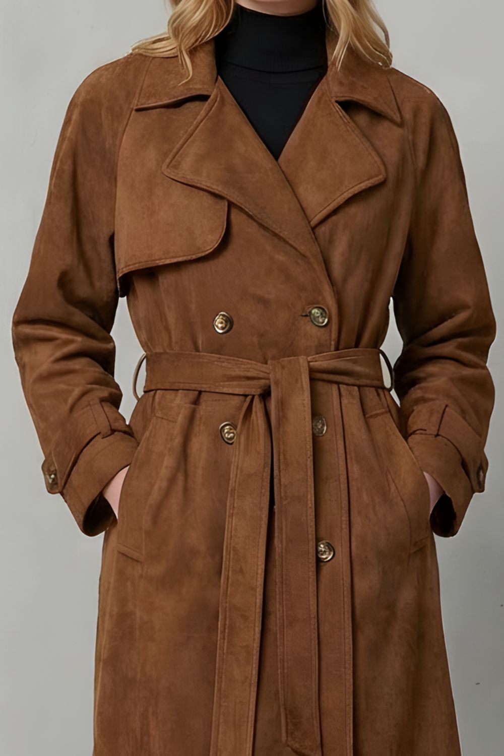 Suede Trench Coat