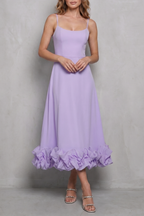 Ruffle Sleeveless Midi Dress
