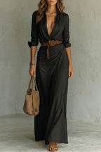Wrap Belted Maxi Dress