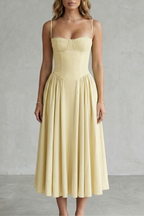 Pleated Midi Women’s Sleeveless Structured Dress