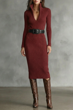 Long Sleeve Knit Midi Dress