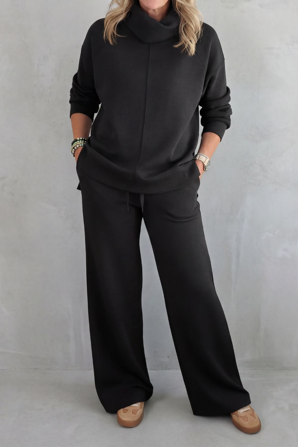 Relaxed Wide-Leg Two-Piece Lounge Set