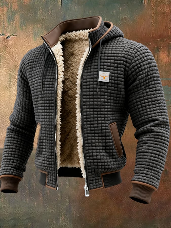 Men's Long Sleeve Quilted Jacket Pockets Casual Everyday