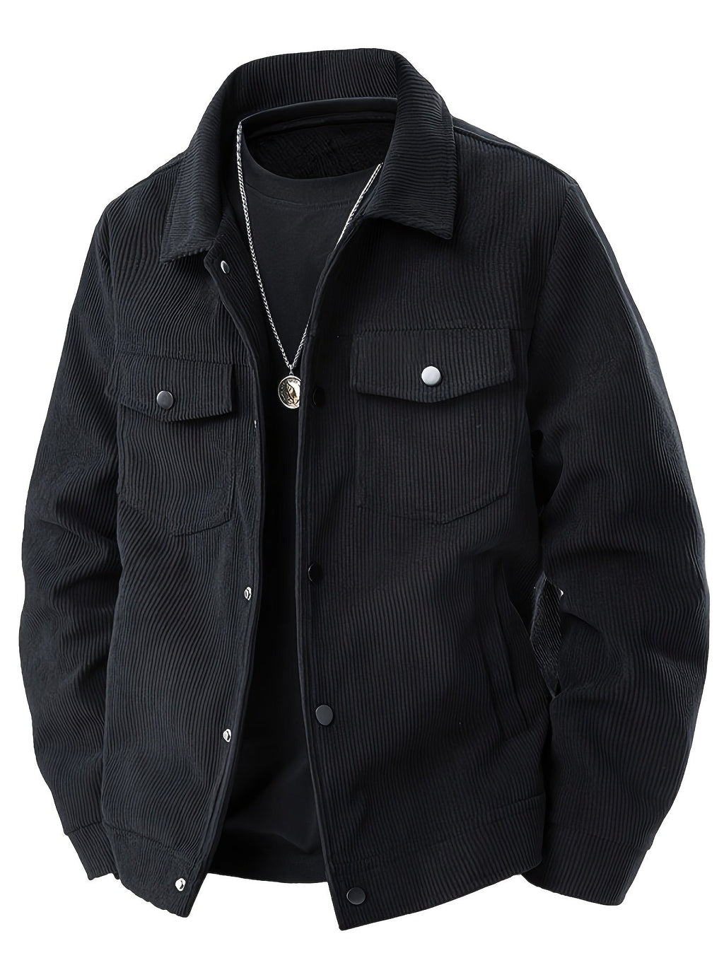 Men's Shirt Jacket Pockets Textured Refined Timeless