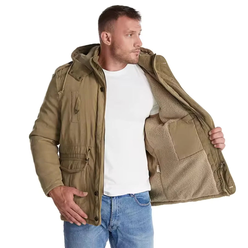 Men's Winter Jacket Waterproof Windproof Fleece Lined Warm