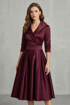 Satin Pockets Midi Dress