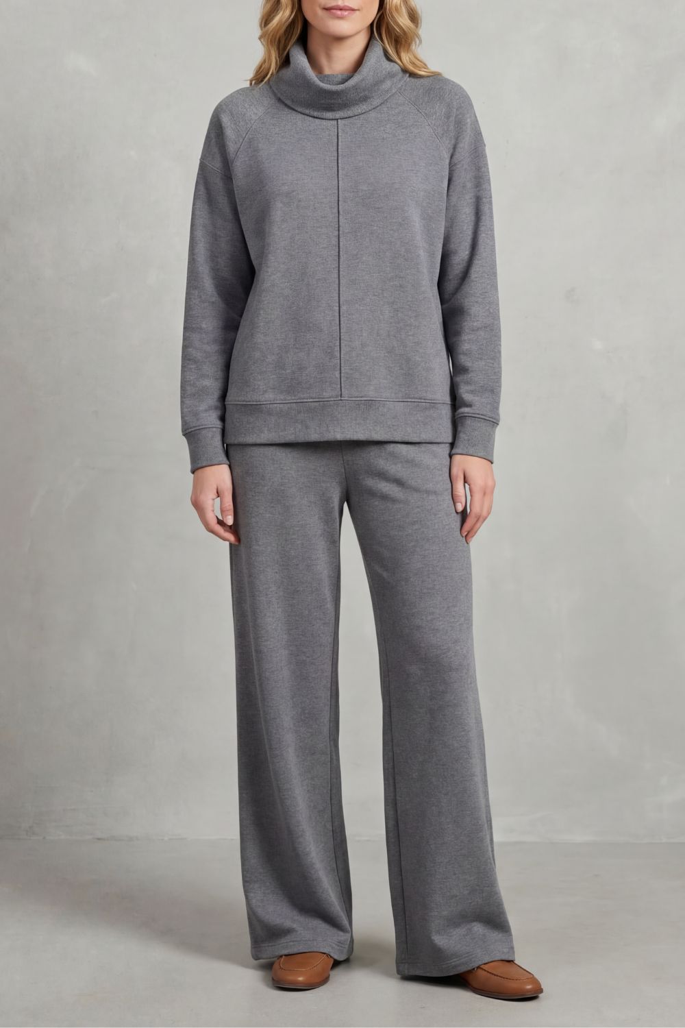 Relaxed Wide-Leg Two-Piece Lounge Set