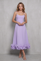 Ruffle Sleeveless Midi Dress