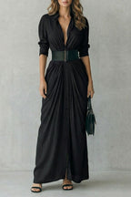 Belted Maxi Shirt Dress (includes Belt)