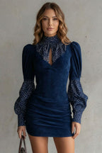 Polka Dot High Neck Mini Dress