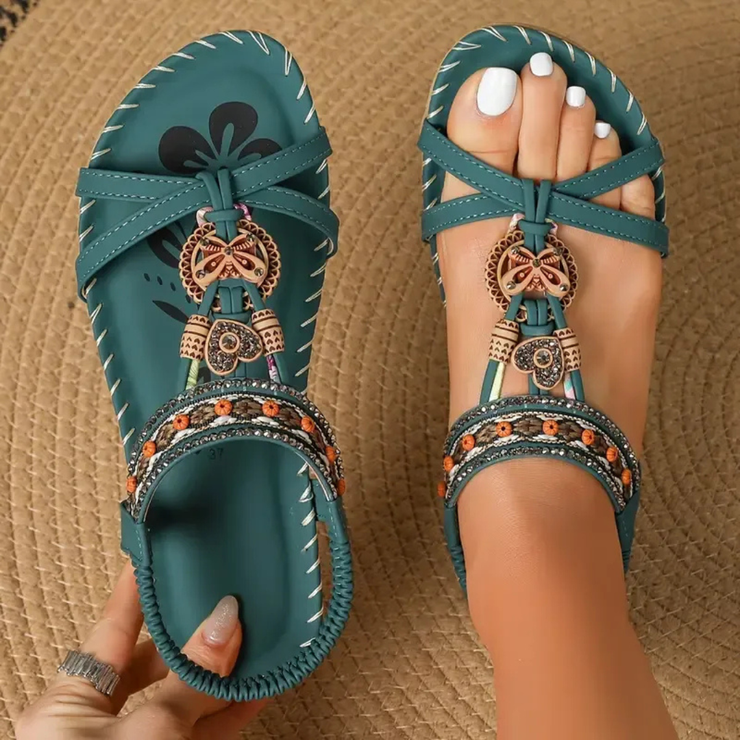 Orthopedic Sandals Flat T-Strap Summer Elastic