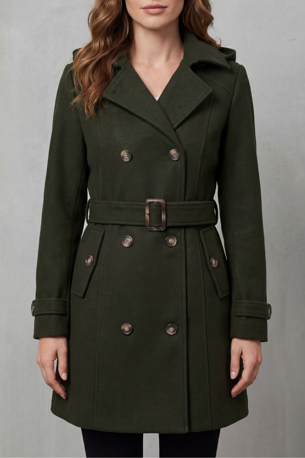 Tailored Hooded Trench Coat