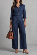 Linen High Waist Wide-Leg Co-Ord Set