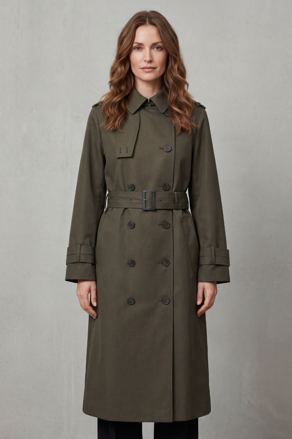 Knee Length Double-Breasted Trench Coat
