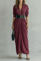 Belted Maxi Shirt Dress (includes Belt)