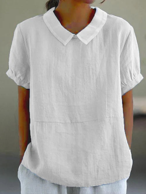Cotton Linen Blouse Soft Lightweight Casual