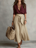Boho Flowy Skirt Top Two-Piece Co-Ord Set