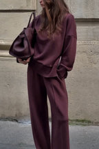 Ribbed Co Ord Set Two Piece Jumper Trousers Loungewear